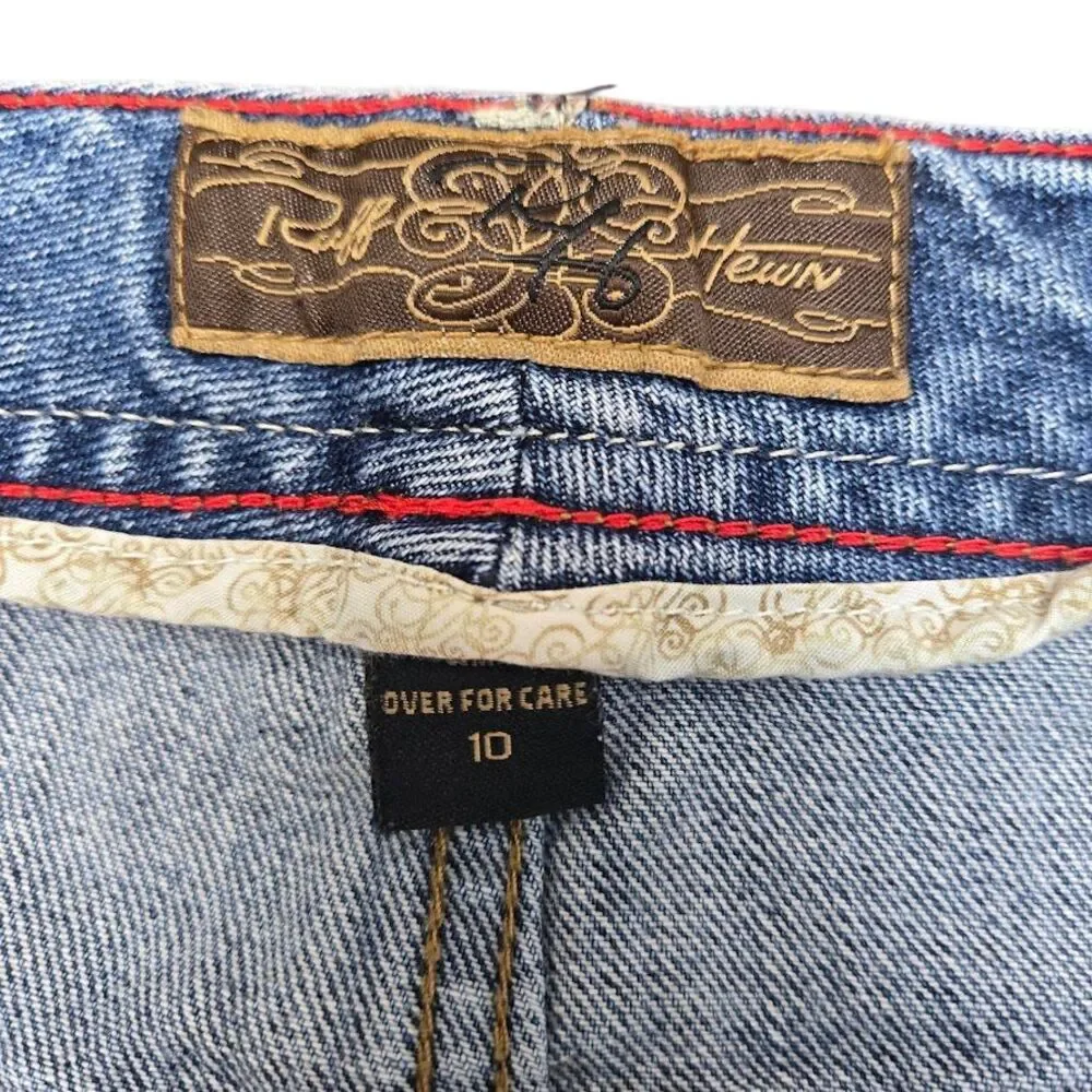 Ruff Hewn Straight Leg Medium‎ Wash Denim Jeans Size 10